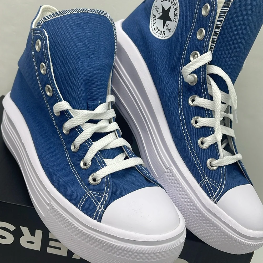Converse WMNS High-Top Platform Sneakers A09395C CTAS MOVE HI ARMOR BLUE/WHITE